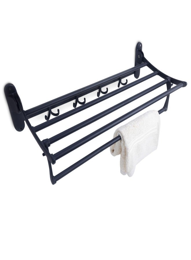 Pathavi Stainless Steel Towel Rack for Bathroom - Wall Mounted, Rust-Resistant Towel Bar for Bath & Kitchen - Space Saving Modern Towel Holder (24 Inch-Black Finish, Pack of 1) - Image 2